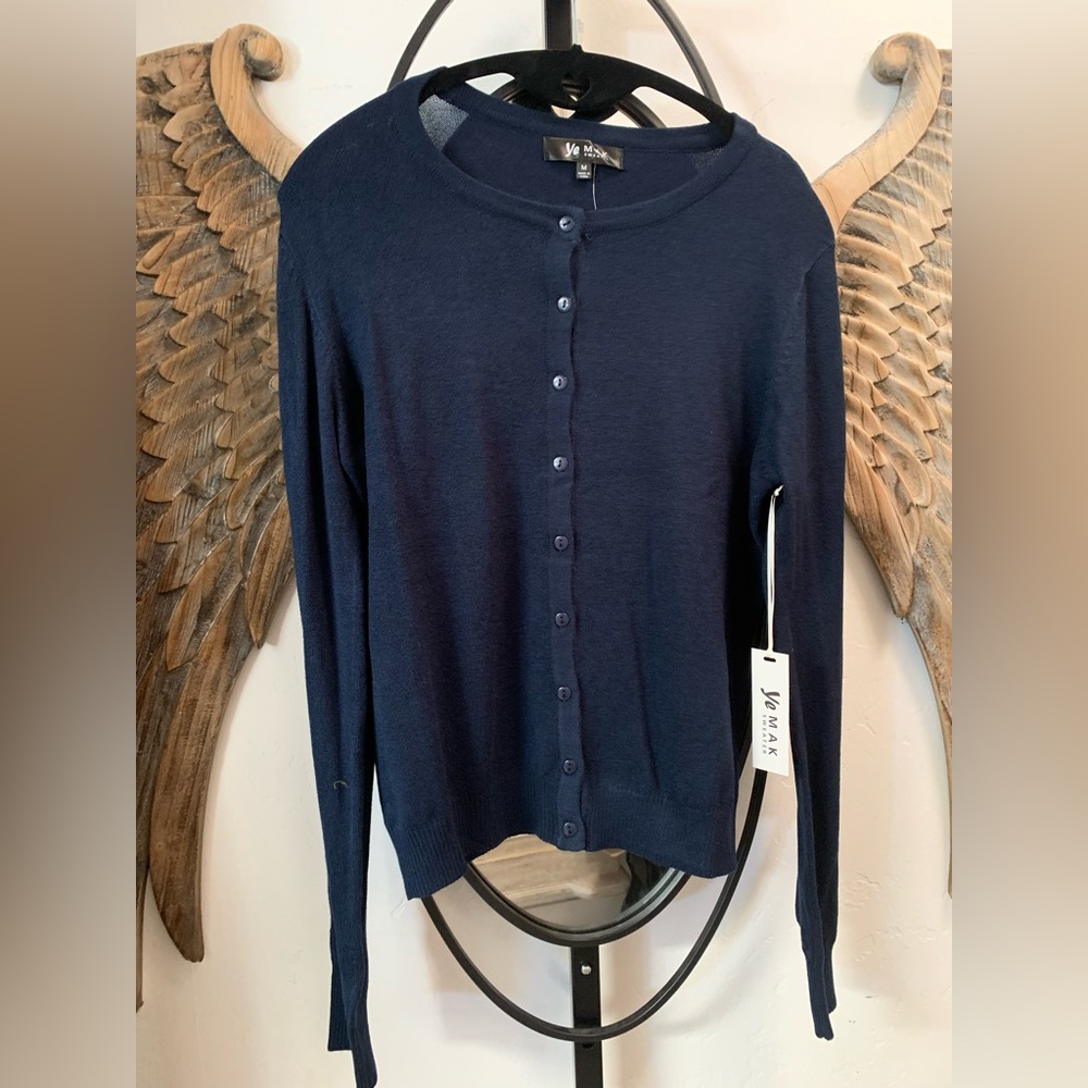 Simple navy cardigan . NWT . Classic style
